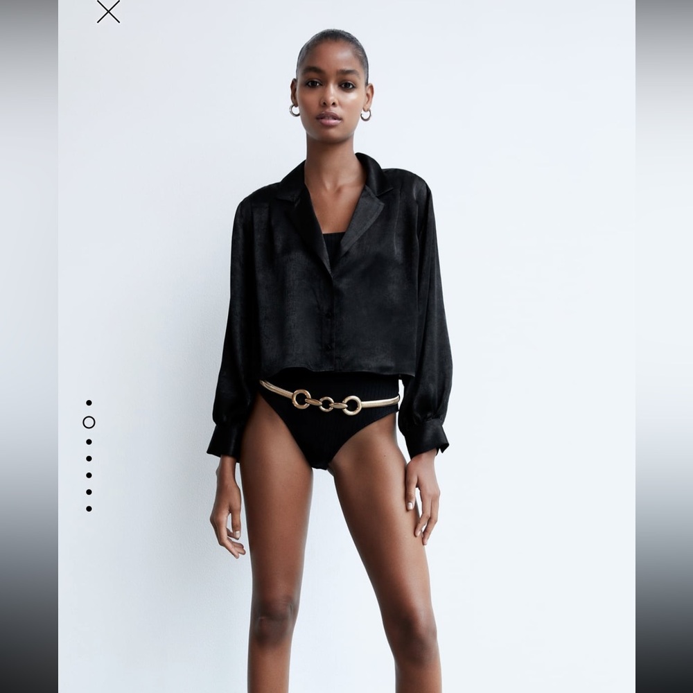 Zara Satin Effect Crop Shirt - NWT